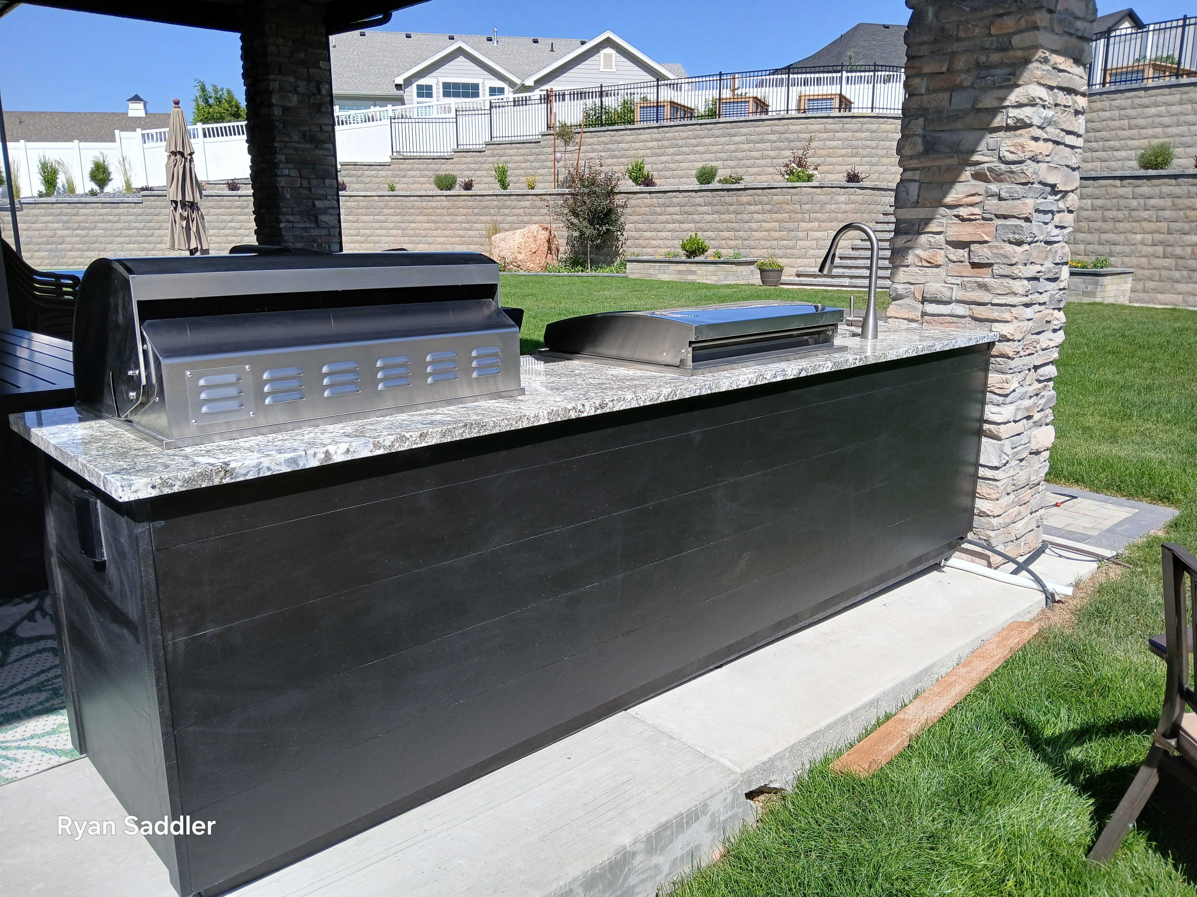Steel siding outdoor kitchen