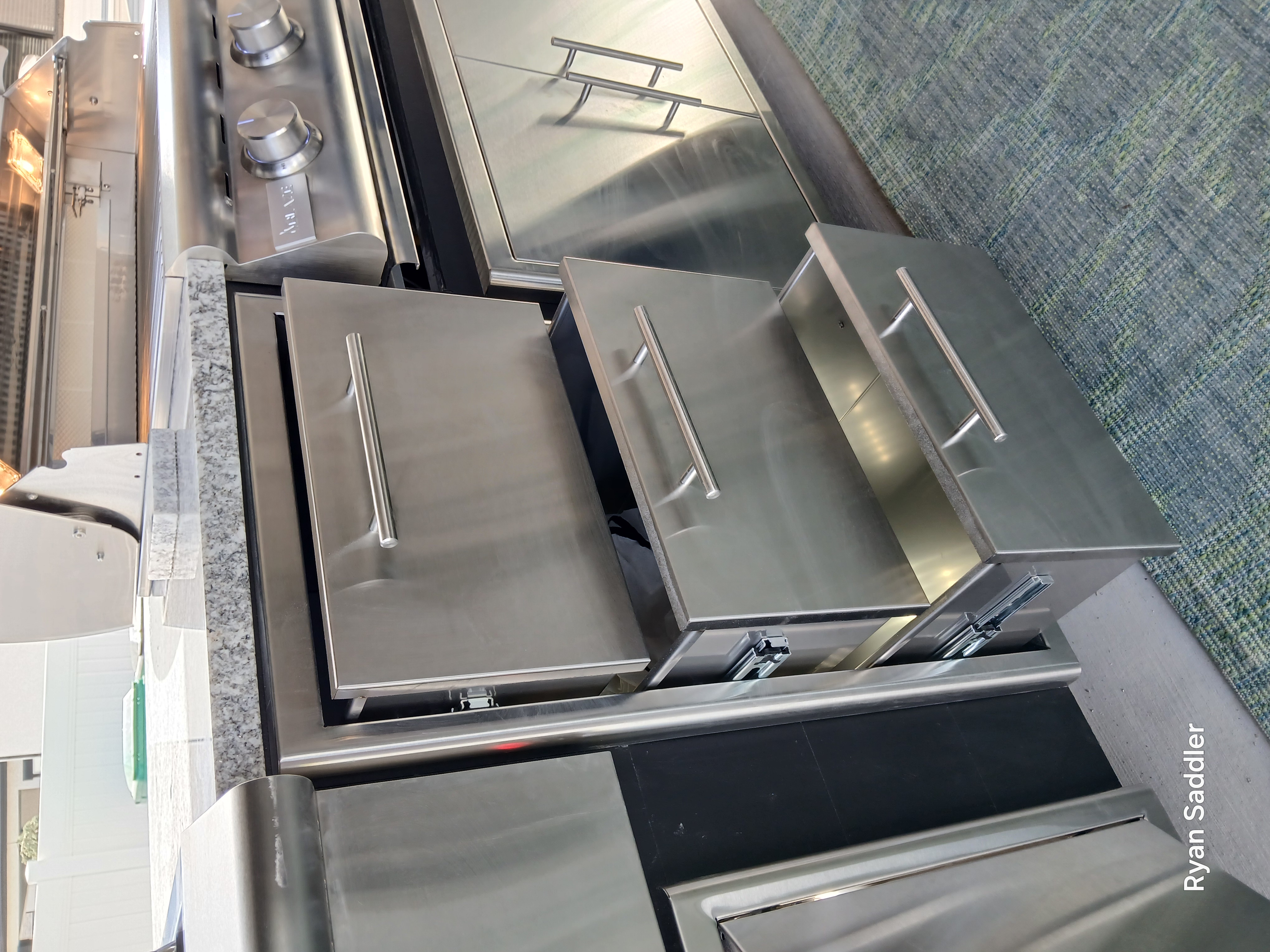 Close-up of outdoor kitchen craftsmanship